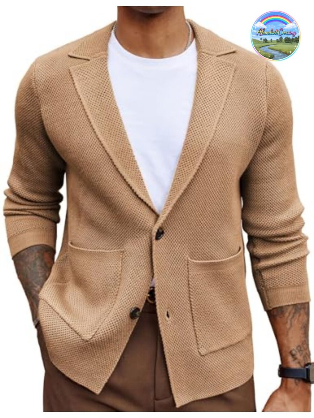Mens Shawl Collar Cardigan Sweater Knit Blazer Button Down